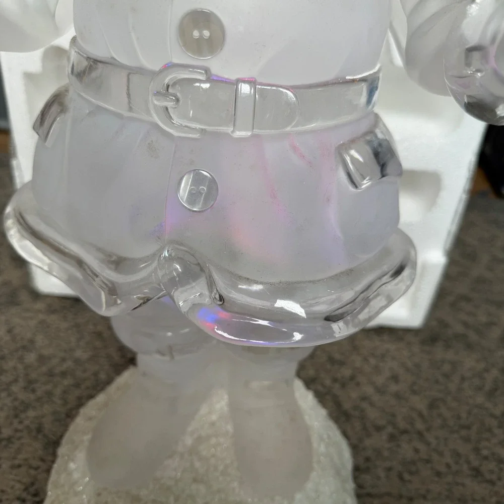 Heritage Mint Holiday Ice Sculptures 21in NOEL Santa Centerpiece Color Changing
